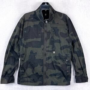 G-Star Raw Jacket Mens L Camo Green Powel DC SP Overshirt Military Utility Y2K
